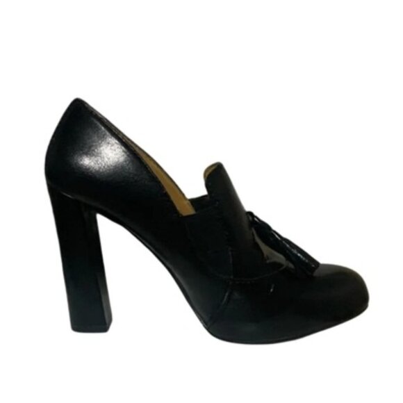 NEW Nine West Dewdrop Platform Leather Tassel Loafers Accent Pumps - Size 9 - Picture 1 of 4